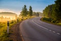 Road curve at sunrise Royalty Free Stock Photo