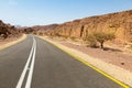 Asphalt road desert. Royalty Free Stock Photo