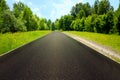 Asphalt road among green trees Royalty Free Stock Photo