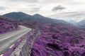 Asphalt road and hills at connemara in ireland Royalty Free Stock Photo