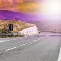 Asphalt road of the island of Sicily