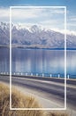 Asphalt Road Lake Mountain Range Background Concept Royalty Free Stock Photo