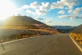 Asphalt road leading through country side Royalty Free Stock Photo