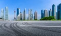 Asphalt road in lujiazui Commercial financial center,Shanghai Royalty Free Stock Photo