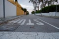 Crossing road marking with stop line Royalty Free Stock Photo