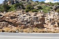 Asphalt road in the mountains on the island of Crete. Royalty Free Stock Photo