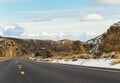 Asphalt Road between mountains, Nevada