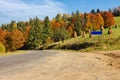 asphalt road in mountains. trip through countryside in autumn Royalty Free Stock Photo