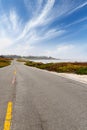 Asphalt road near ocean