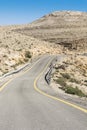 Asphalt road in the Negev Desert Royalty Free Stock Photo