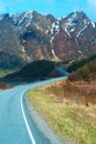 Asphalt road in Norvegian mountains Royalty Free Stock Photo