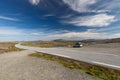 Asphalt road in norwegian mountains, national tourist route Aurlandsvegen in Norway Royalty Free Stock Photo