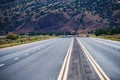 Asphalt road panorama. Monument Valley Road. Travel american concept. Royalty Free Stock Photo