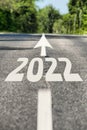 Road to 2022 year Royalty Free Stock Photo