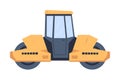 Asphalt Road Roller or Roller-compactor as Heavy Machine for Repair Work Vector Illustration Royalty Free Stock Photo