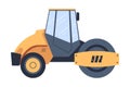 Asphalt Road Roller or Roller-compactor as Heavy Machine for Repair Work Vector Illustration Royalty Free Stock Photo