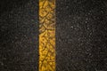 Asphalt road with separation yellow lines Royalty Free Stock Photo