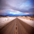 Asphalt road and sky in Montana, USA Royalty Free Stock Photo