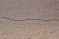 Asphalt road surface crack. Royalty Free Stock Photo
