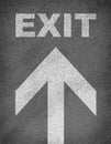 Asphalt road texture with arrow and word exit Royalty Free Stock Photo