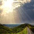 Asphalt road to the mountians Royalty Free Stock Photo