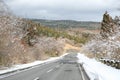Asphalt road in the winter of Shizuoka prefecture, Japan