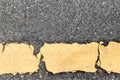 Asphalt road and yellow dividing lines. Royalty Free Stock Photo