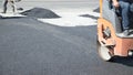 Asphalt roller. Industry. Work. New road Royalty Free Stock Photo