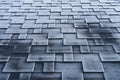 Asphalt roof shingles covered with frost with poorly insulated roofing construction. Royalty Free Stock Photo