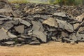 Asphalt rubble mound. Royalty Free Stock Photo