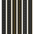 Asphalt. Set of road types with markings. Highway strip template design for infographic. Vector illustration Royalty Free Stock Photo