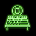 asphalt shingles roof neon glow icon illustration Royalty Free Stock Photo