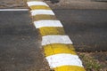 Asphalt Speed Bump on the Local Asphalt Road Royalty Free Stock Photo