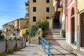 Asphalt street of Riomaggiore town in Italy Royalty Free Stock Photo