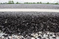 Asphalt surface closeup.