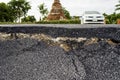 Asphalt surface was demolished due to poor construction Royalty Free Stock Photo