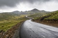 Asphalt tar road in Lesotho mountains