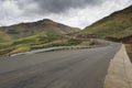 Asphalt tar road in Lesotho mountains