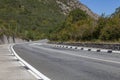 Asphalt winding motor road in the mountains