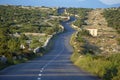 Asphalt winding road