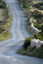 Asphalt winding road