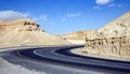 Asphalt winding road in the Judean desert among the Eilat mountains