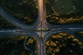 Asphalted Intersection highway road. Generate Ai Royalty Free Stock Photo