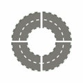 Asphalted road circle icon, cartoon style