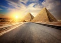 Asphalted road to Giza Royalty Free Stock Photo