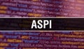 ASPI with Abstract Technology Binary code Background.Digital binary data and Secure Data Concept. Software / Web Developer Royalty Free Stock Photo