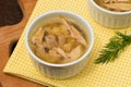 Aspic of chicken meat, beef and pork. Royalty Free Stock Photo