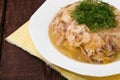 Aspic of chicken meat, beef and pork. Royalty Free Stock Photo