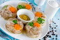 Aspic jellied meat with vegetables Royalty Free Stock Photo