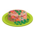 Aspic. Meat broth in the form of jelly with pieces of meat and vegetables. Royalty Free Stock Photo